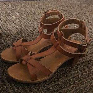 Lightly Worn Sandals with Chunky Heel
